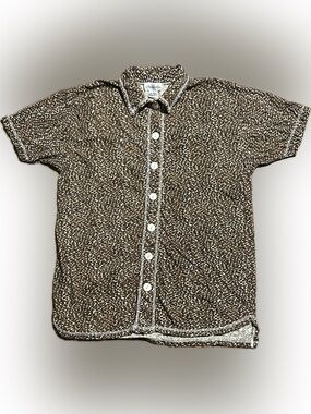 Vintage Marla Kim Medium Leopard Print Button-Up Pajama Shirt
